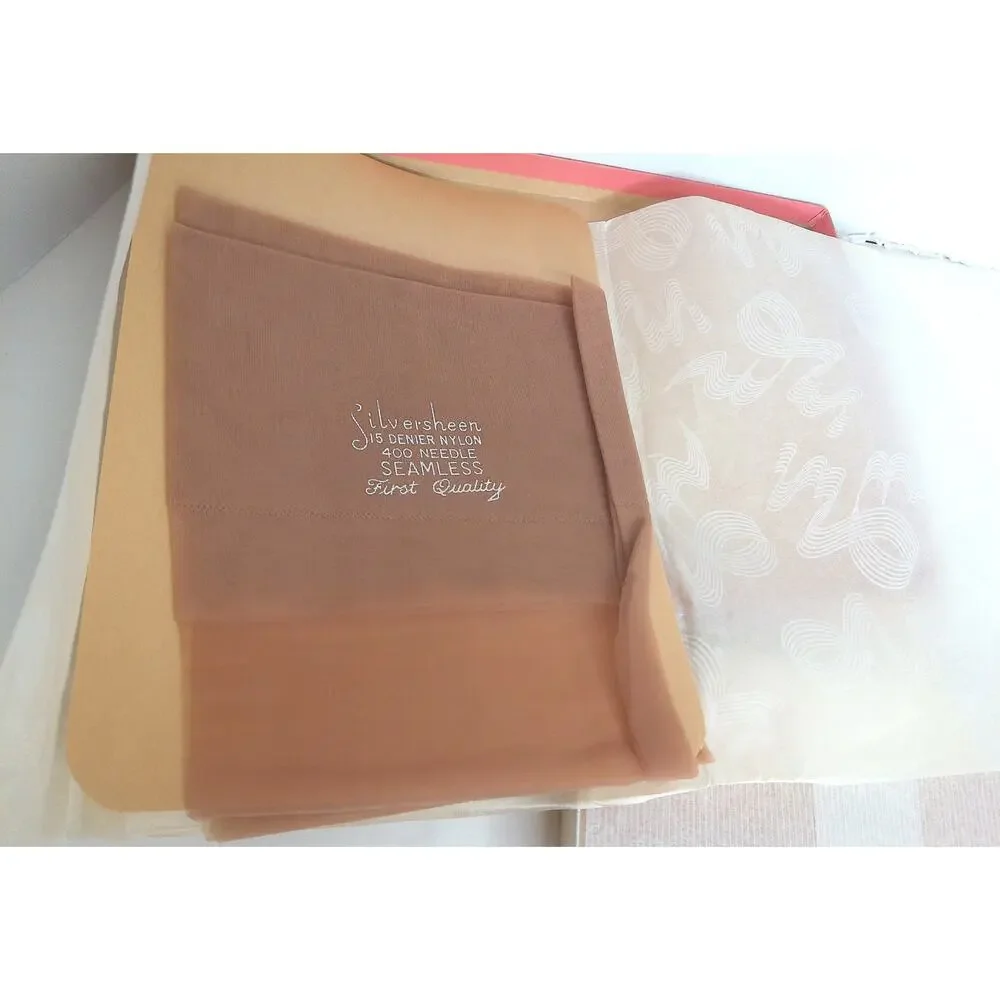 Vintage Tru Tone Silversheen Stockings Hosiery Sandalfoot Tan Size 10M SET OF 3